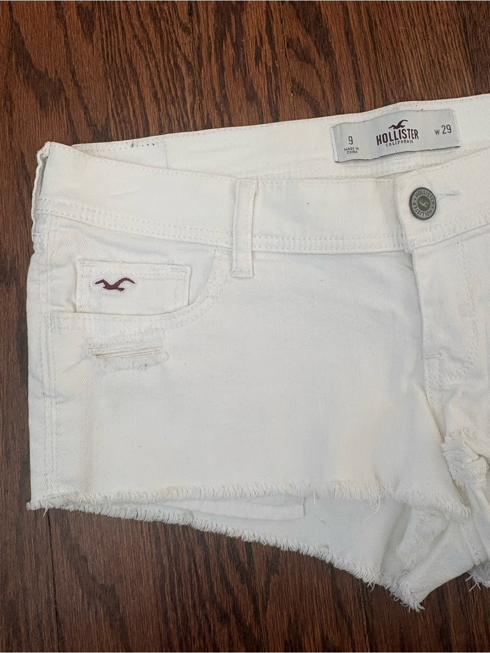 Holster Y2K Style Shorts Size 9 Low Rise Cut Off White Denim Preowned - Picture 4 of 12